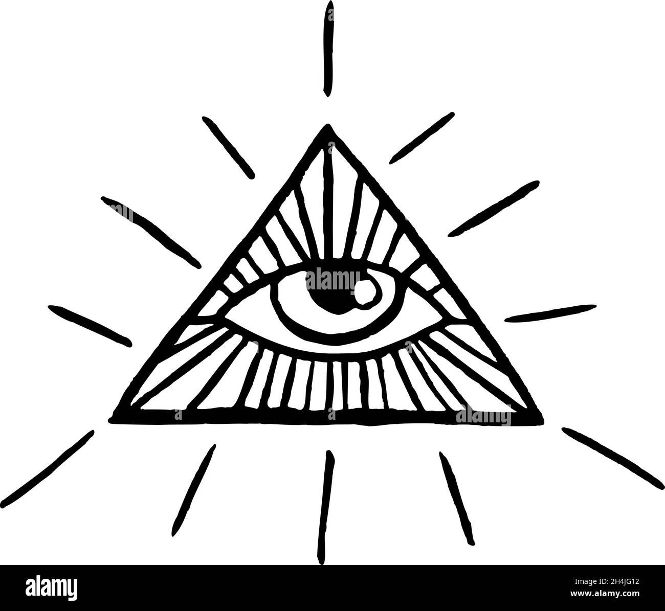 Oeil De La Providence Tatouage Tatouage flash Blackwork.L'œil de la Providence.Symbole maçonnique.Tous les  yeux voyant à l'intérieur de la pyramide de triangle.Nouvel ordre  mondial.Géométrie sacrée, religion, spiritus Image Vectorielle Stock - Alamy