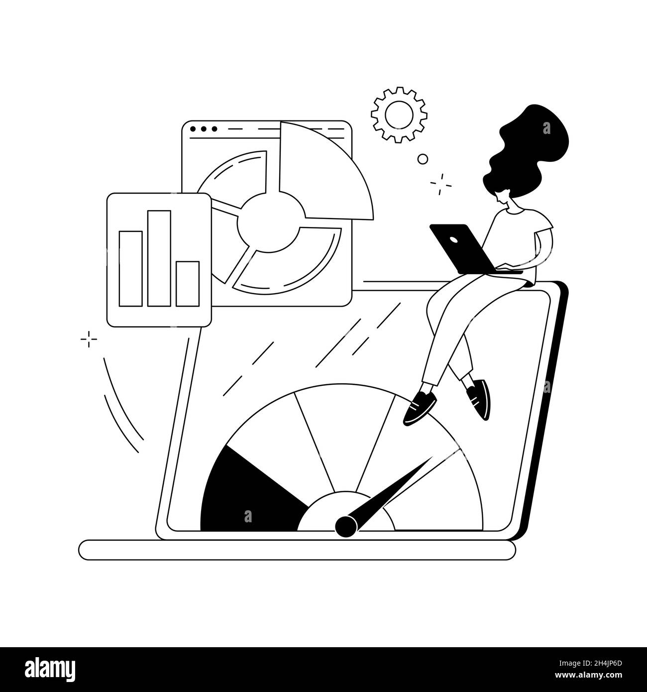 Test de benchmark résumé illustration du vecteur de concept. Illustration de Vecteur