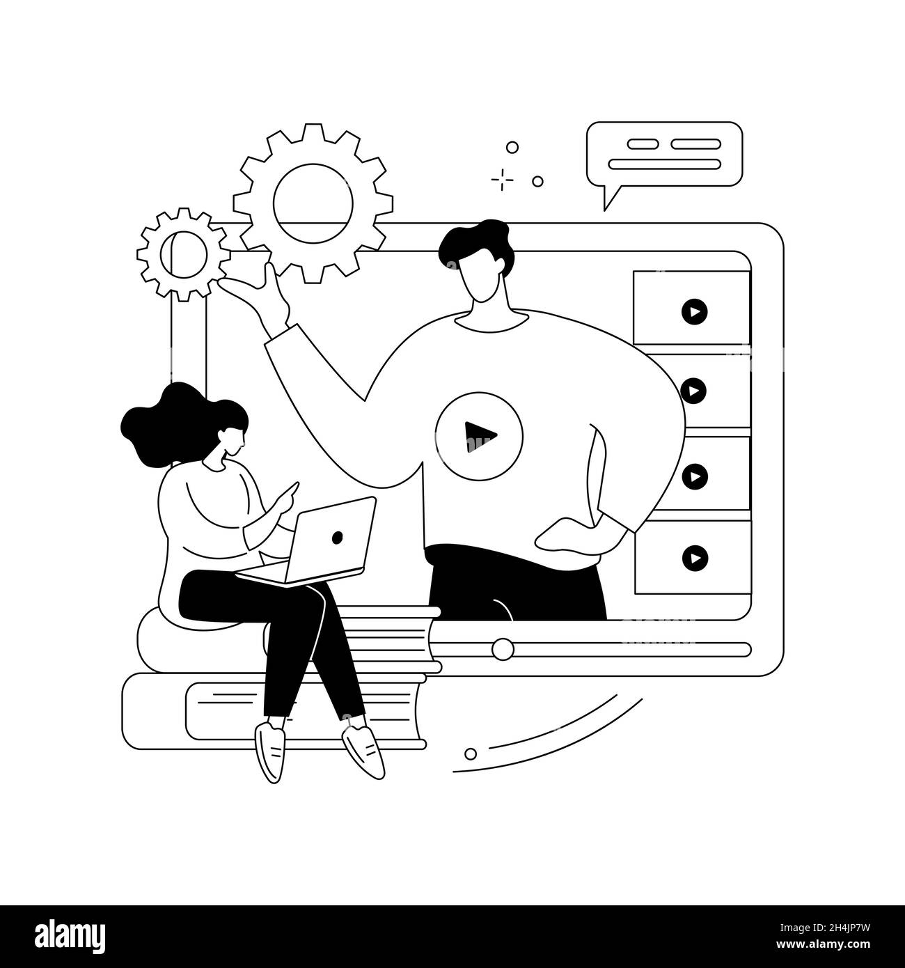 Des vidéos de démonstration abstraites de l'illustration vectorielle du concept. Illustration de Vecteur