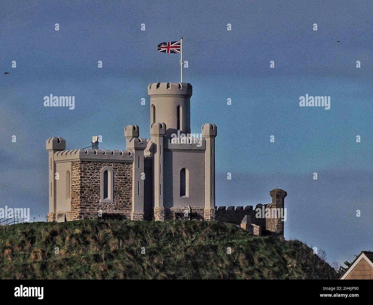 Motte et Bailey à Donaghadee, Irlande du Nord, Royaume-Uni Banque D'Images