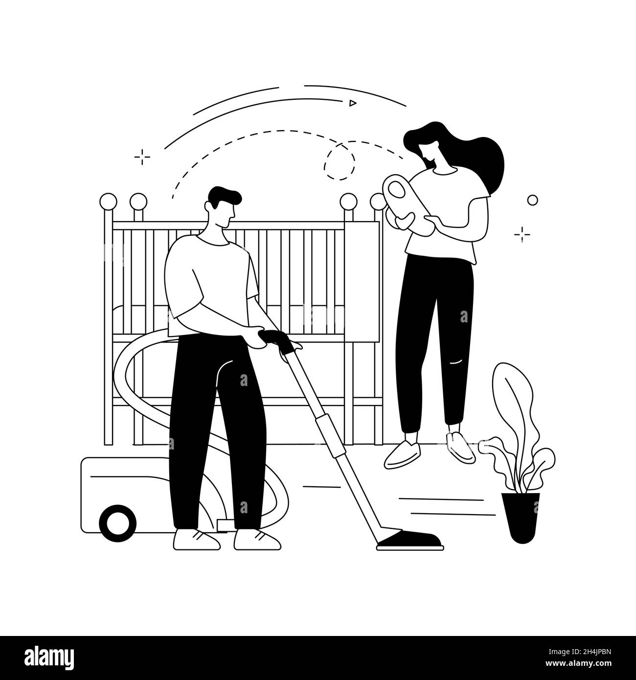 Le père prend en charge l'illustration du vecteur de concept abstrait de la mère. Illustration de Vecteur