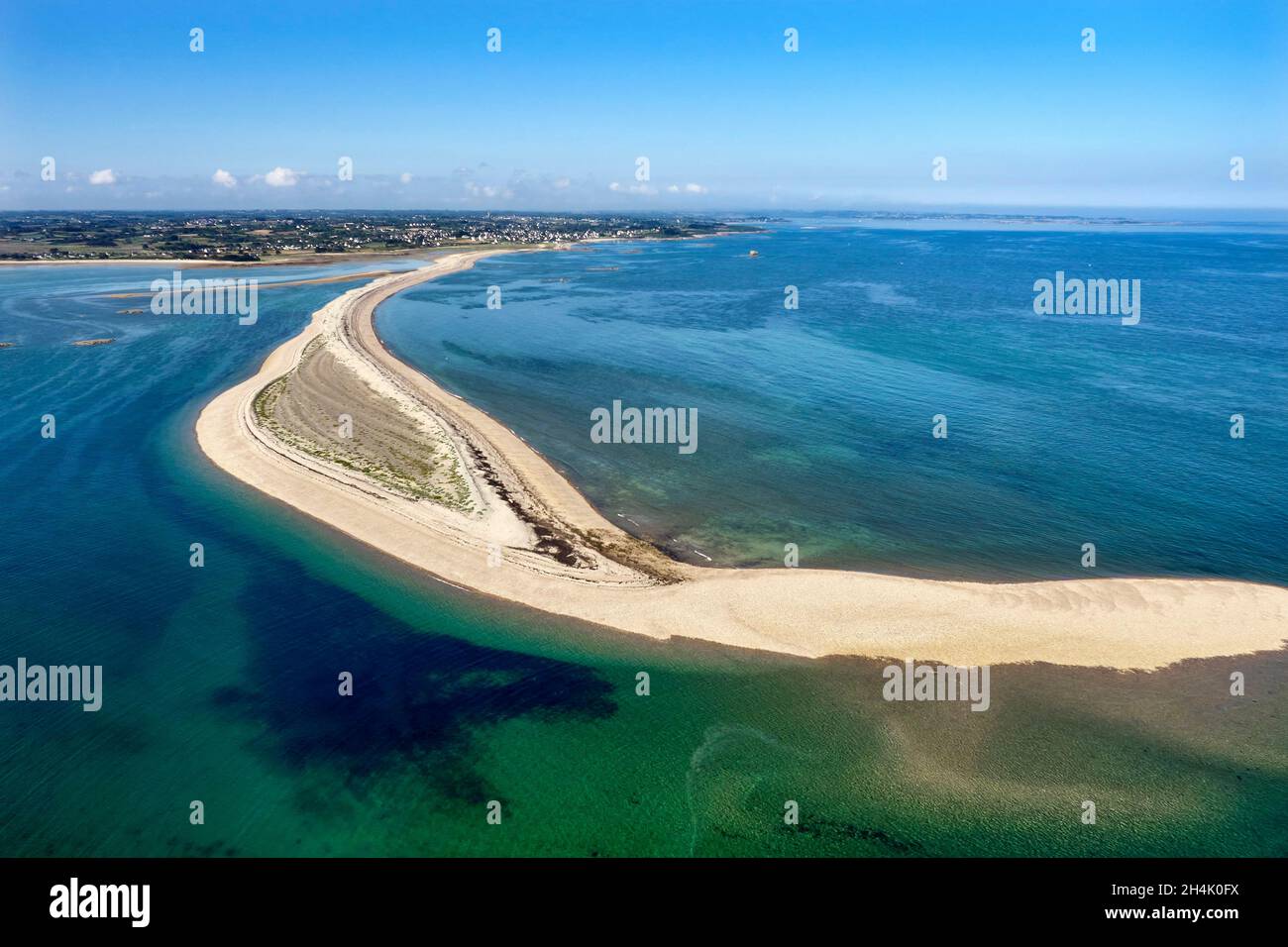 France, Côtes d'Armor, Pleubian, Sillon de Talbert (vue aérienne) Banque D'Images