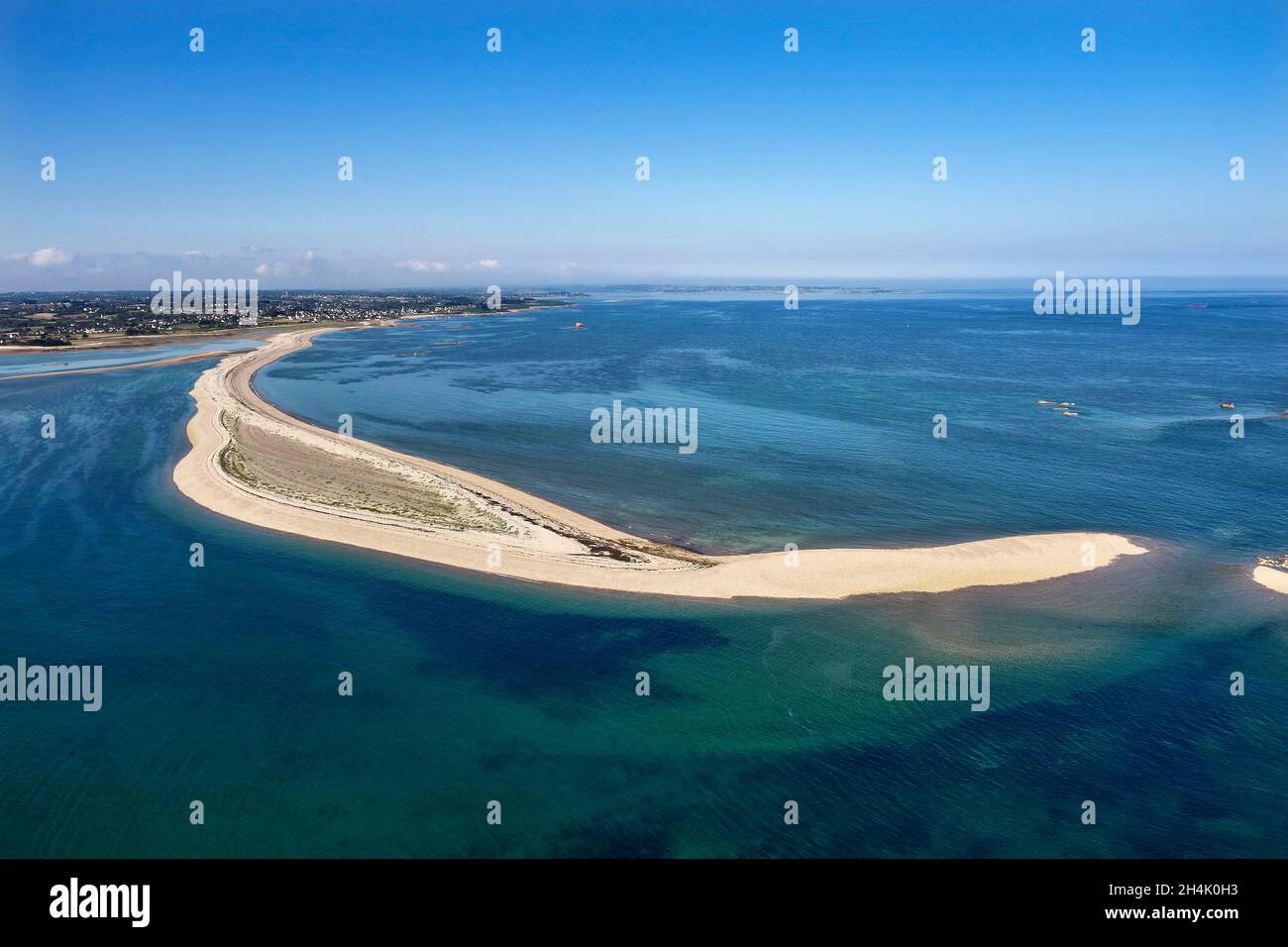 France, Côtes d'Armor, Pleubian, Sillon de Talbert (vue aérienne) Banque D'Images