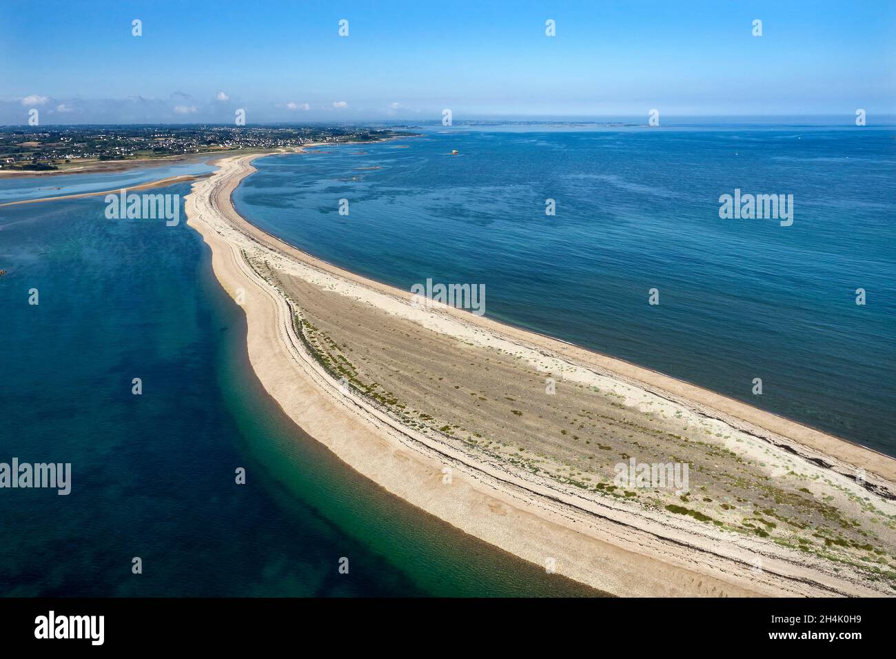 France, Côtes d'Armor, Pleubian, Sillon de Talbert (vue aérienne) Banque D'Images