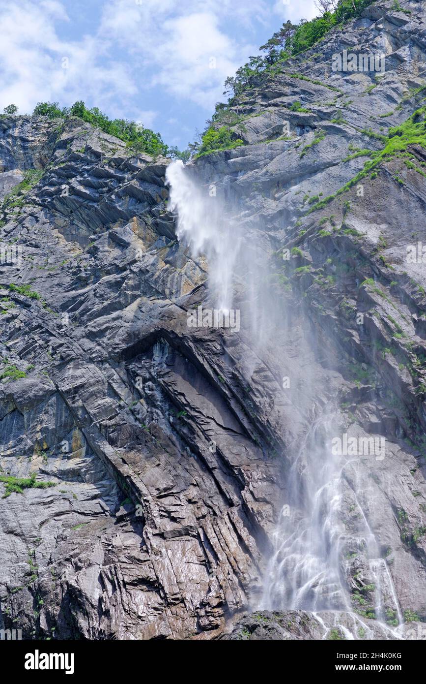 France, haute-Savoie (74), Sallanches, massif du Giffre, chute d'eau d'Arpenaz Banque D'Images