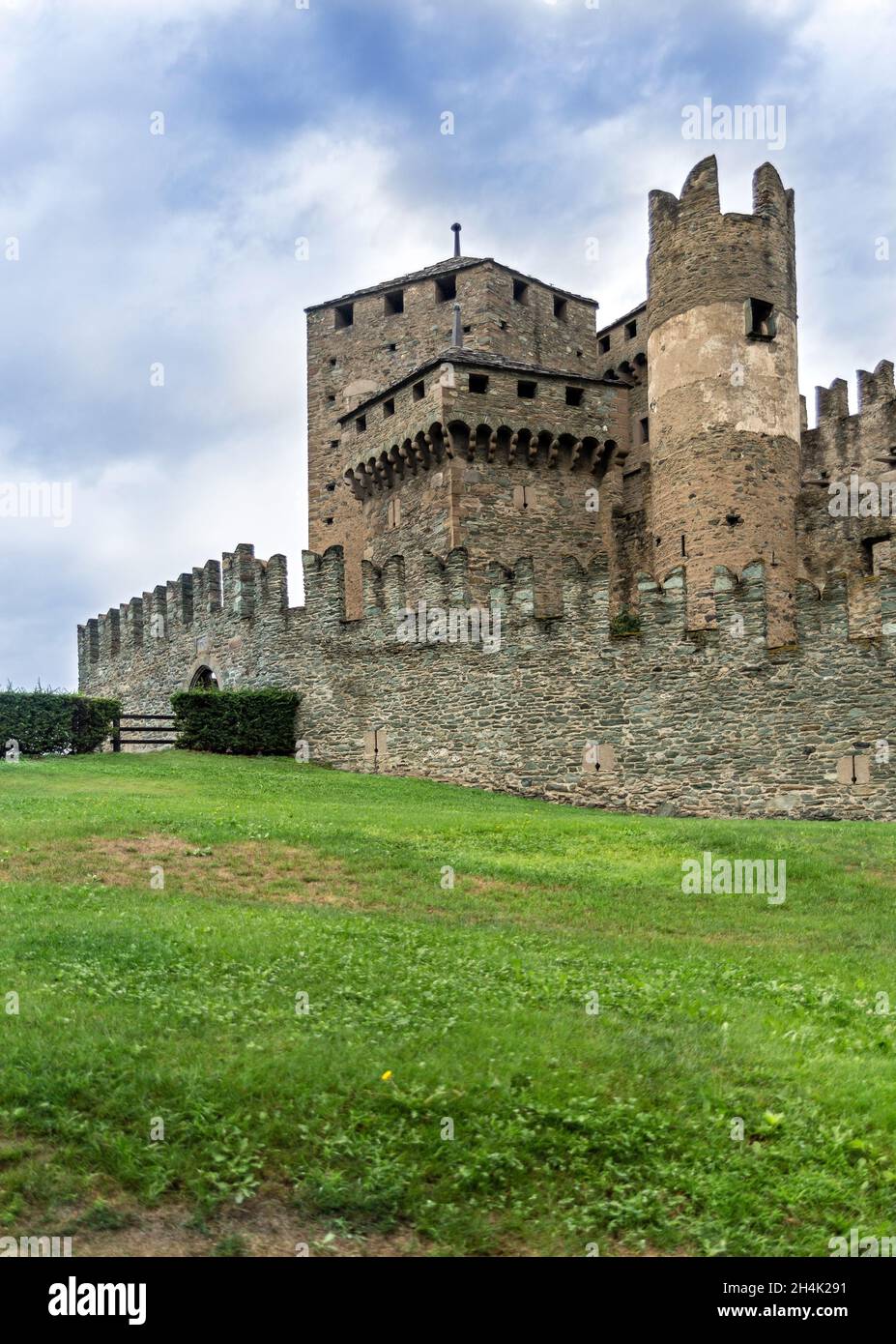 Château de Fenis, près d'Aoste en Italie - magnifique forteresse médiévale Banque D'Images