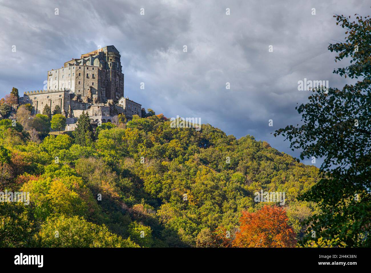 Sacra di San Michele - Abbaye Saint Michael, ancienne abbaye médiévale près de Tourin dans le nord de l'Italie Banque D'Images