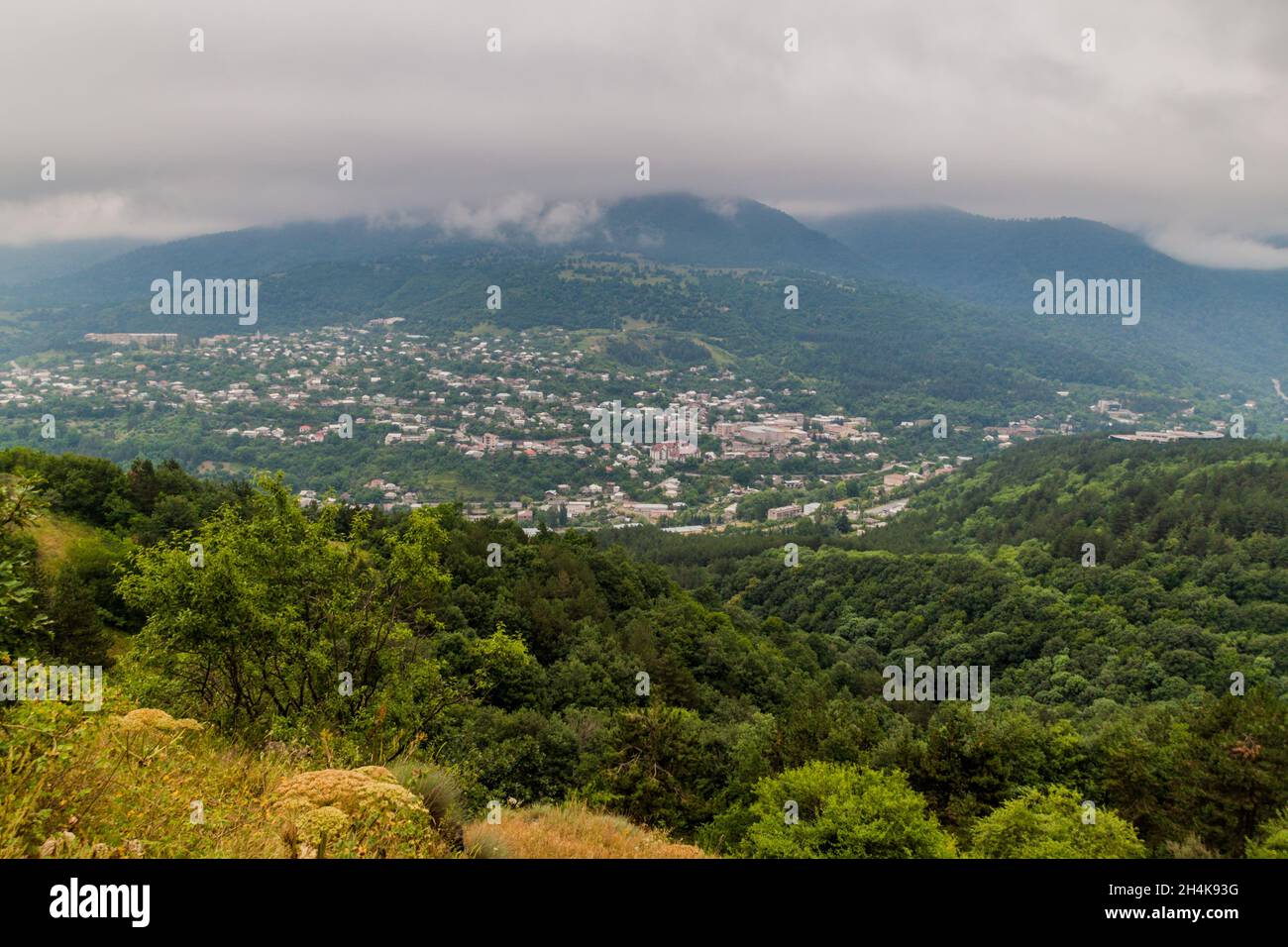 Vue aérienne de Dilijan en Arménie Banque D'Images