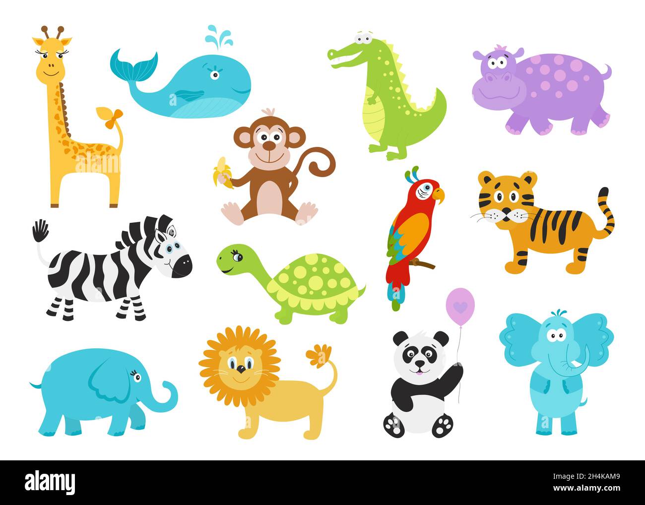 Ensemble de jolis animaux de dessin animé pour les articles de bébé