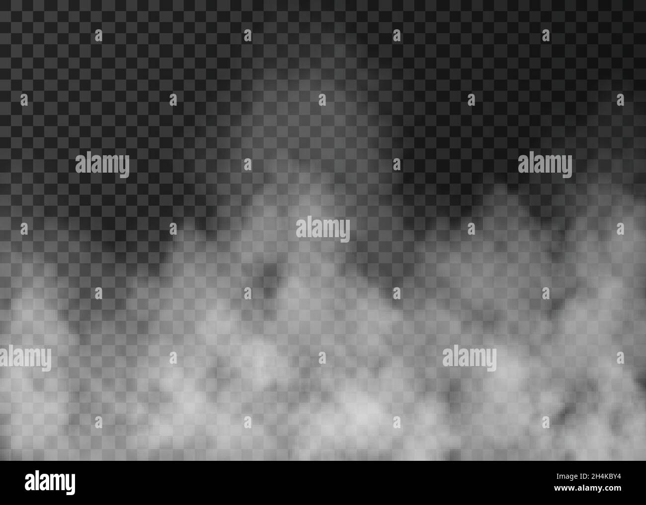 Brouillard blanc isolé sur fond transparent.Texture réaliste de la fumée ou de la vapeur du feu vectoriel . Illustration de Vecteur