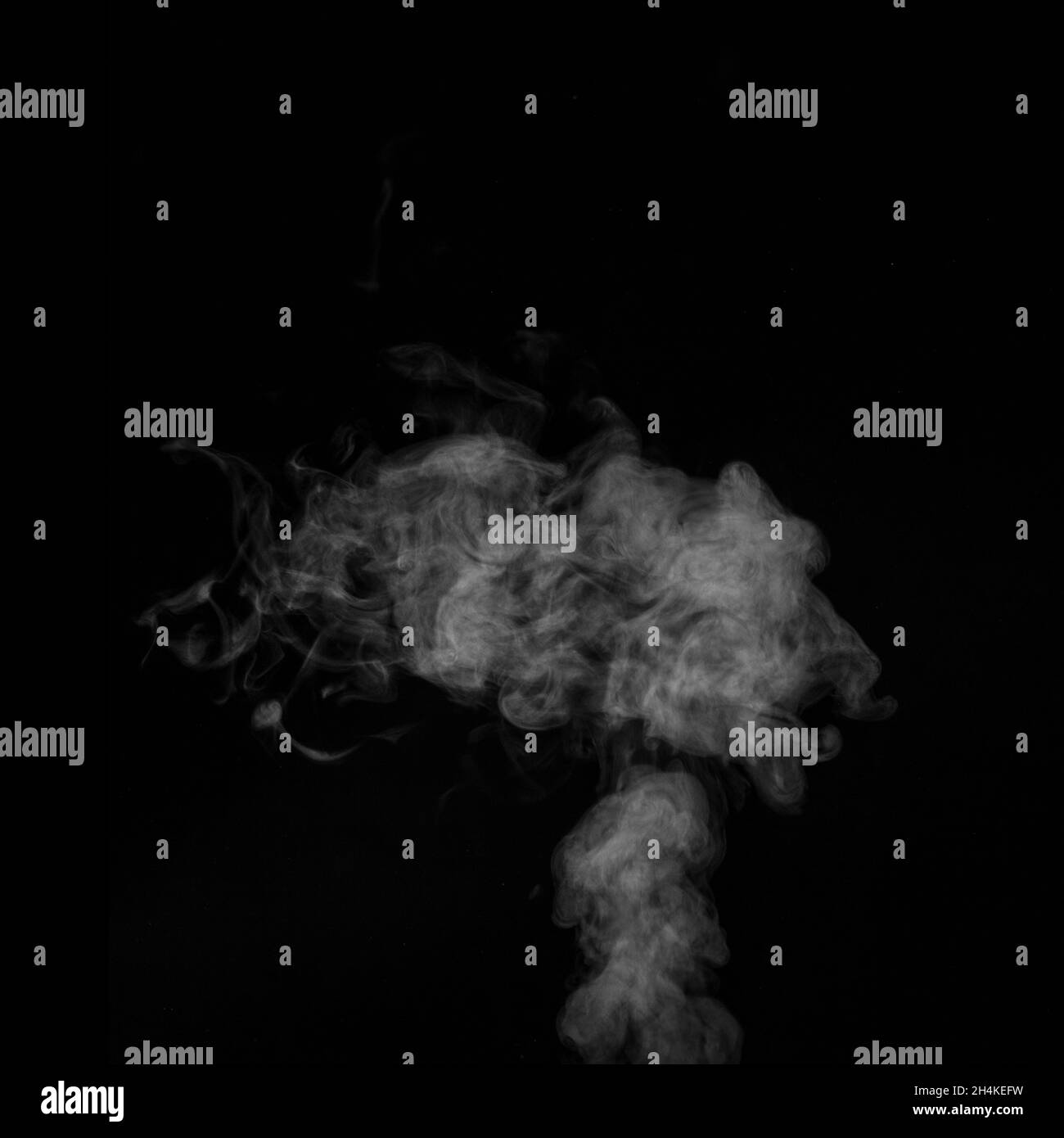 Vapeur blanche, fumée sur fond noir pour ajouter à vos photos. Fumée parfaite, vapeur, parfum, encens pour vos photos. Créer l'Halloween mystique Banque D'Images