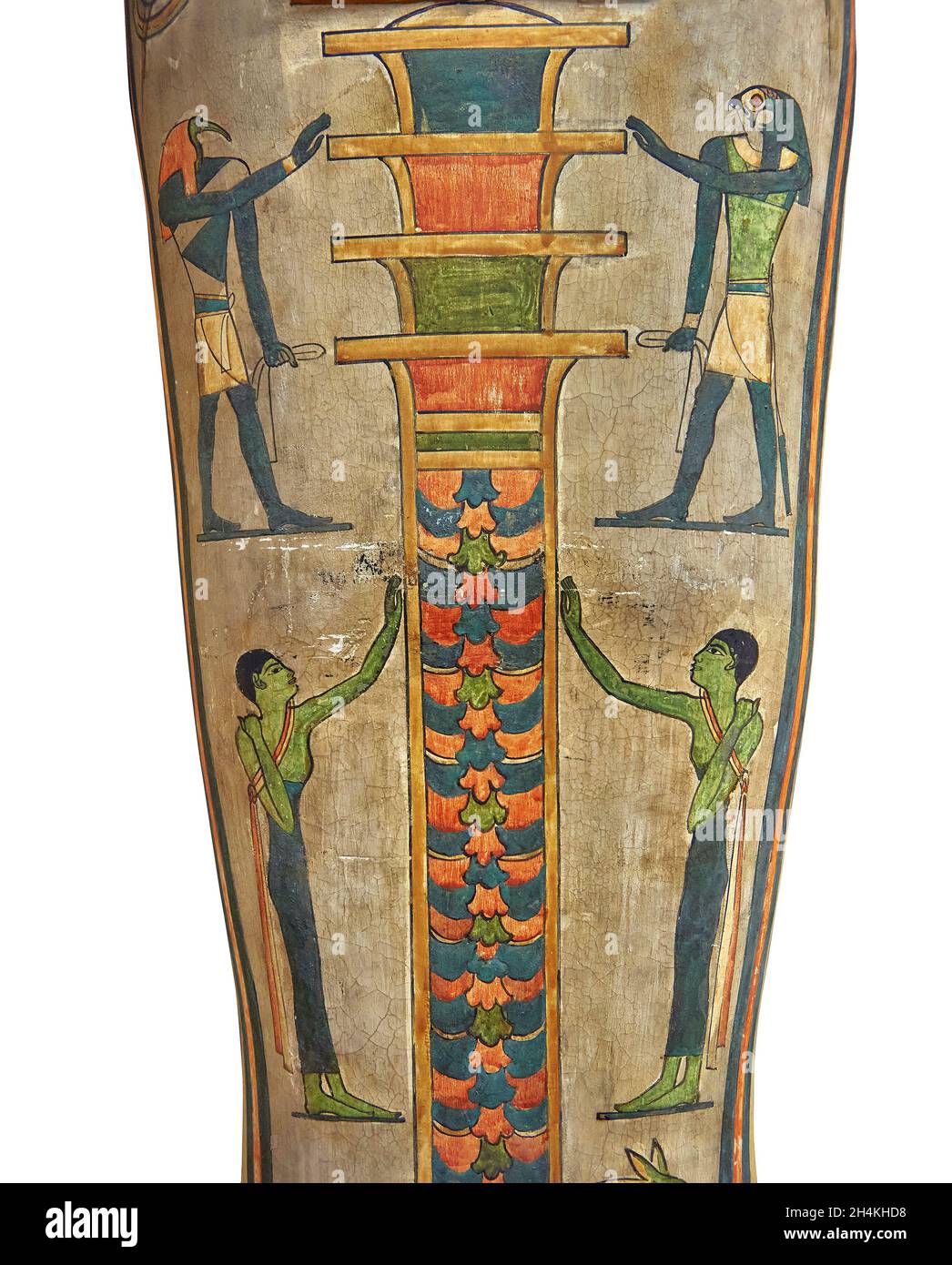 Couverture de cercueil de sarcophage peint en Egypte ancienne, 1069-664 av. J.-C., Musée du Louvre Banque D'Images