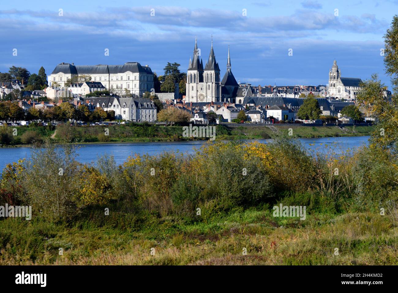 Vue sur Blois dans la vallée de la Loire, France, Europe. Banque D'Images