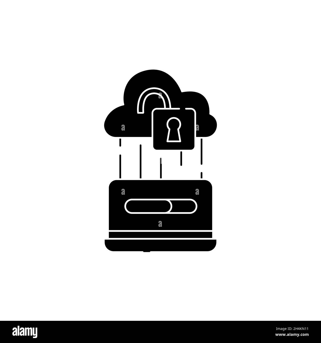 Cloud Hacking icône de ligne couleur. Pictogramme pour page Web, application mobile, Promo. Élément de conception UI UX GUI. Contour modifiable. Illustration de Vecteur