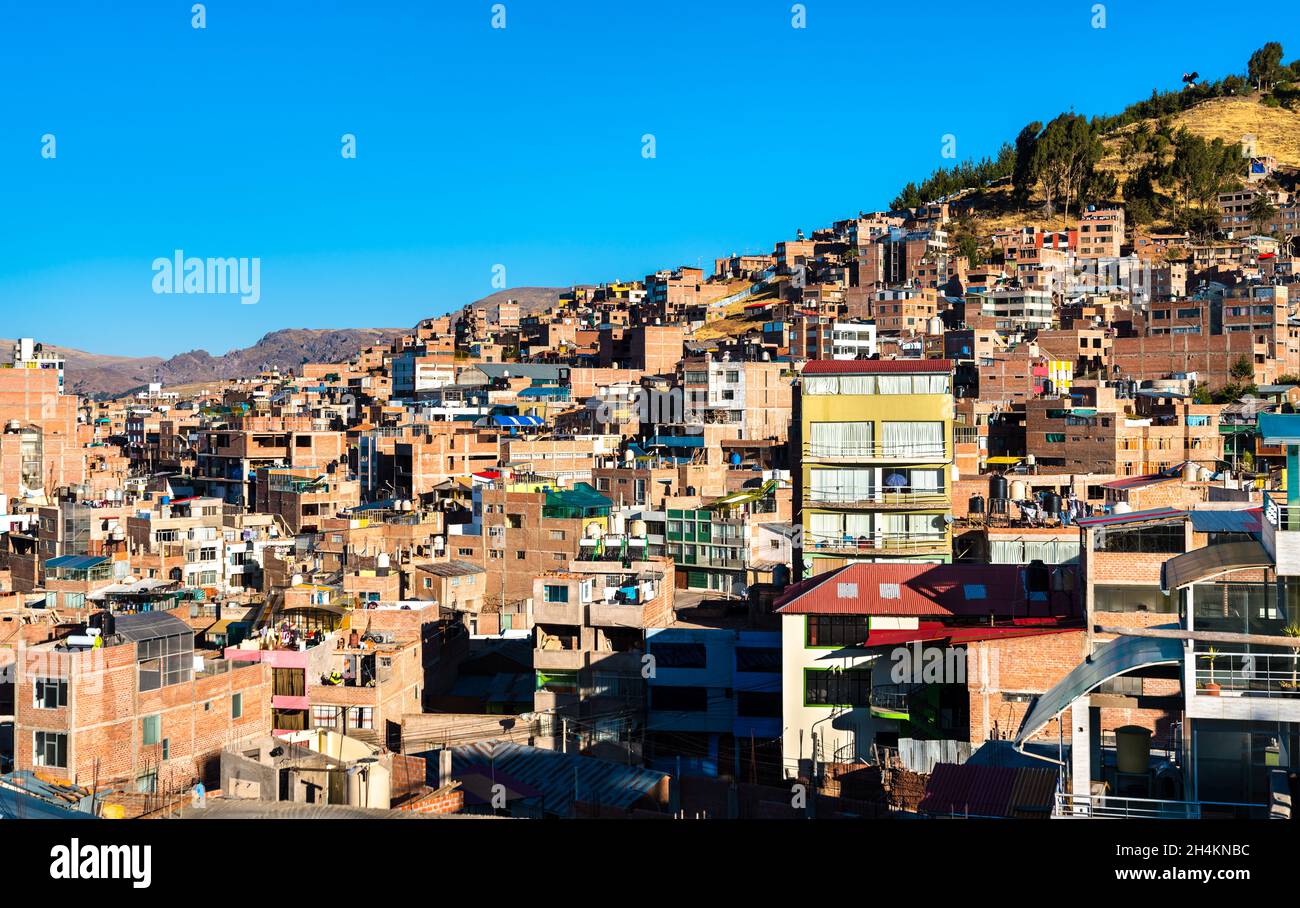Maisons typiques à Puno, Pérou Banque D'Images