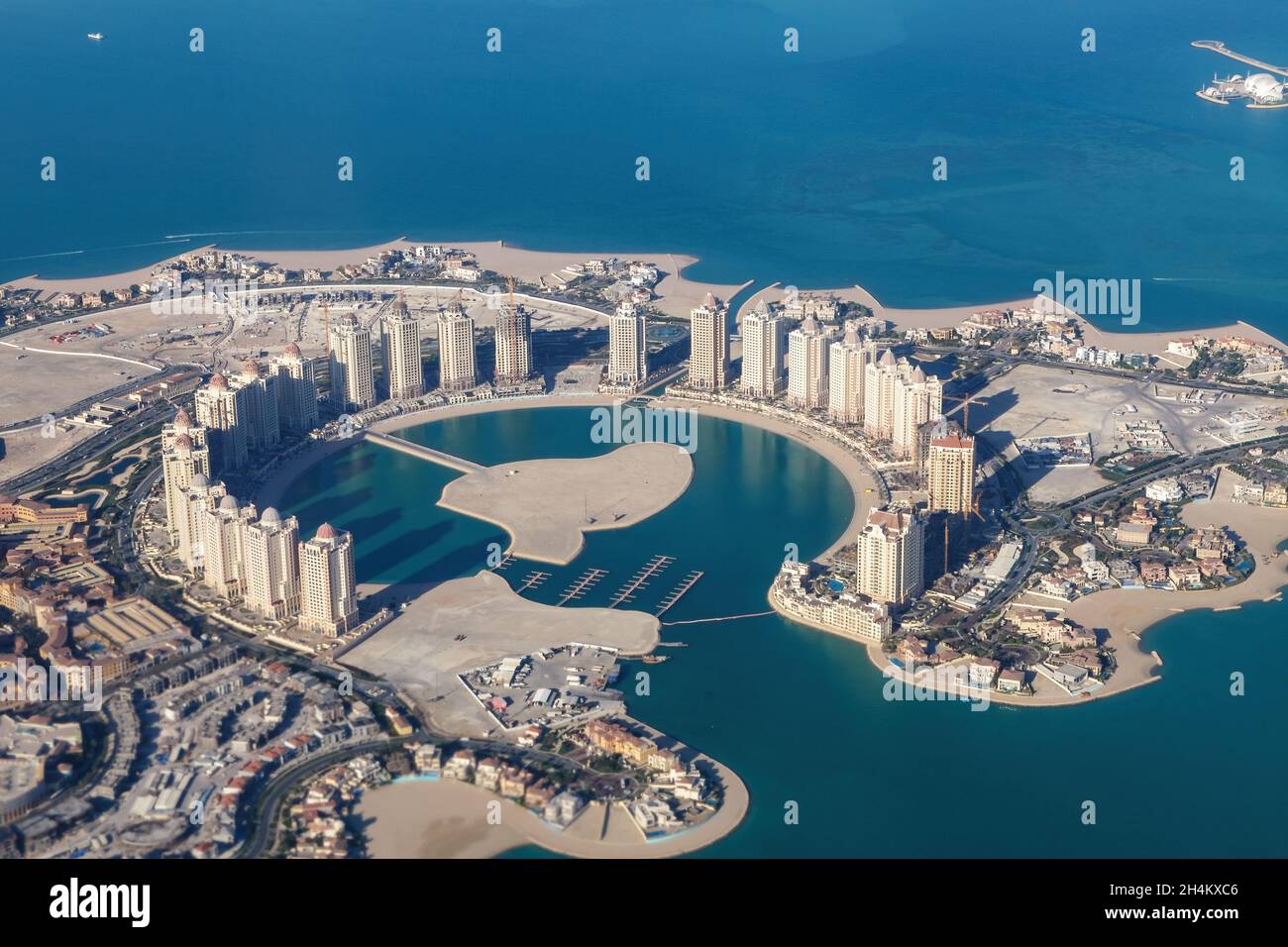 Vue aérienne des tours du Viva Bahriya, Doha, Qatar Banque D'Images