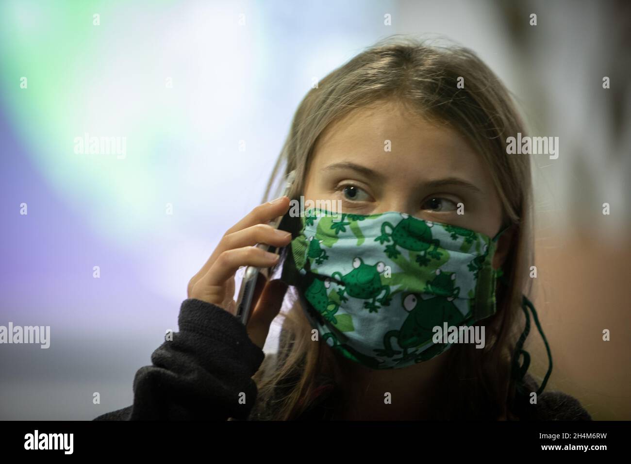 Glasgow, Royaume-Uni.Greta Thunberg, activiste suédois du climat, lors de la 26e Conférence des Nations Unies sur les changements climatiques, connue sous le nom de COP26, à Glasgow, en Écosse, le 3 novembre 2021.Photo: Jeremy Sutton-Hibbert/Alamy Live News. Banque D'Images