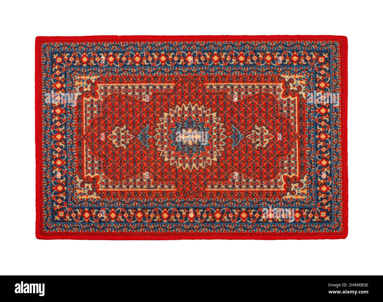 Tapis oriental isolé sur fond blanc Banque D'Images