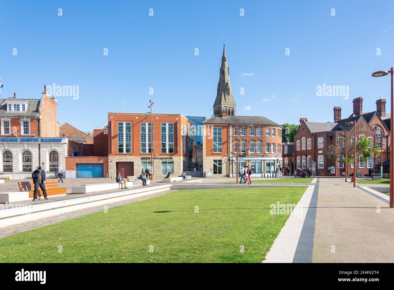 Jubilee Square, Centre ville, ville de Leicester, Leicestershire, Angleterre,Royaume-Uni Banque D'Images