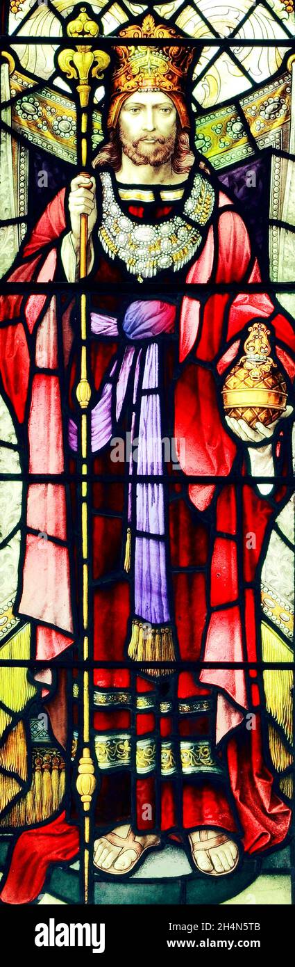 Solomon, roi d'Israël, Old Hunstanton, Norfolk, vitraux de la fin du XIXe siècle, fenêtre Banque D'Images