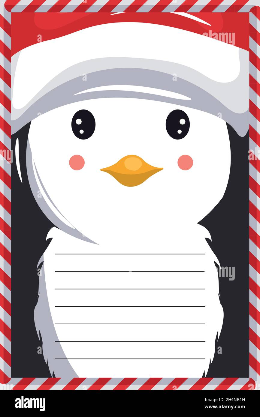 carte de noël avec joli pingouin sur fond transparent Illustration de Vecteur