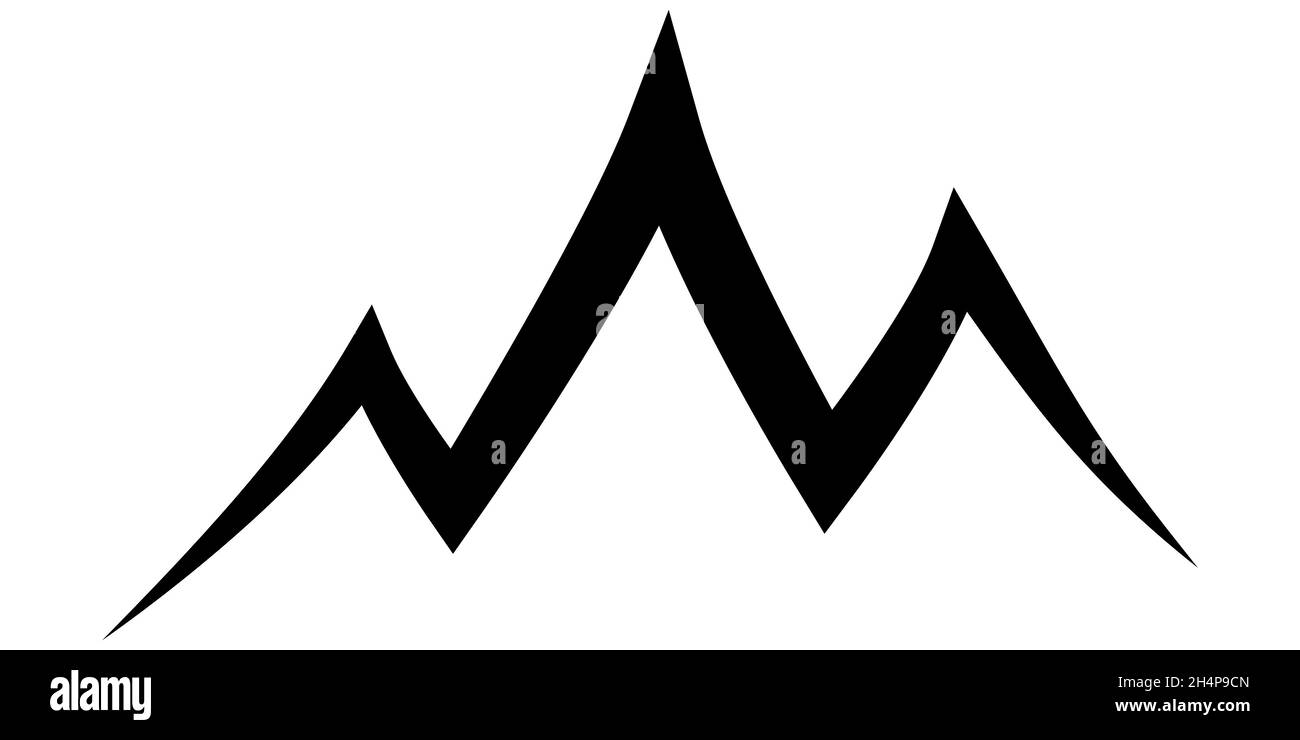 Triple montagne icône de crête, montagne ski tourisme logo illustration de stock Illustration de Vecteur