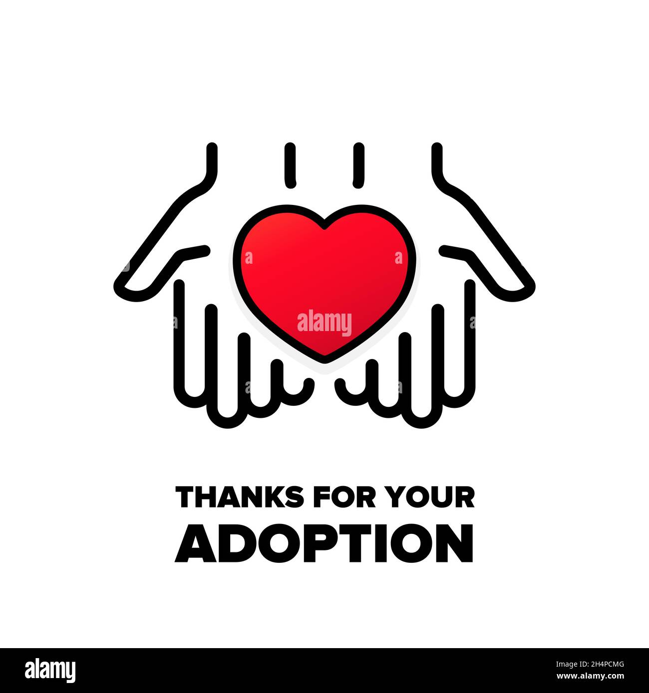 Merci pour votre vecteur de bannière d'adoption.Concept de famille d'accueil.Adoption de l'enfant.Vecteur EPS 10.Isolé sur fond blanc. Illustration de Vecteur