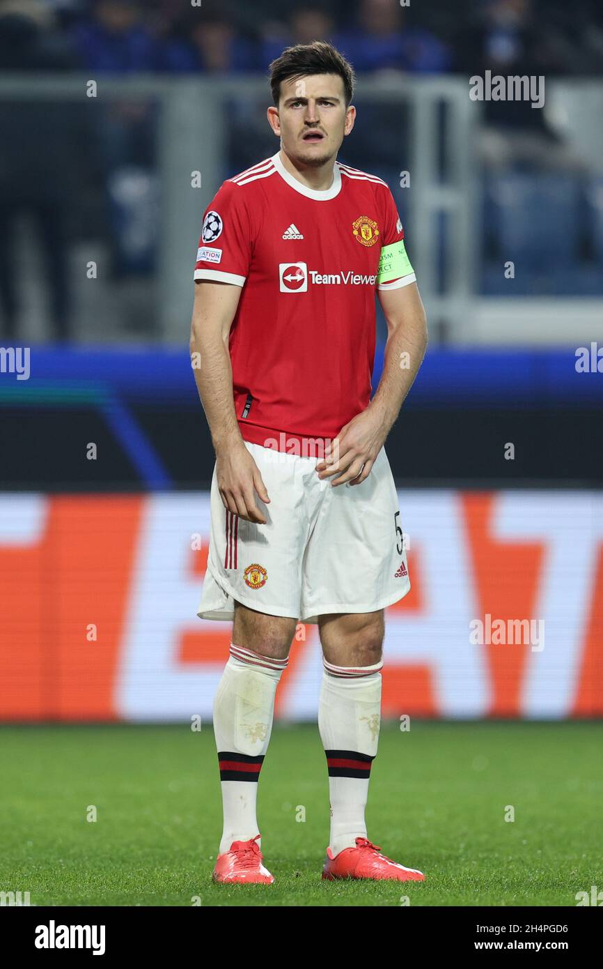 Bergame, Italie.02 novembre 2021.Harry Maguire (Manchester United) pendant Atalanta BC vs Manchester United, match de football de la Ligue des champions de l'UEFA à Bergame, Italie, novembre 02 2021 crédit: Independent photo Agency/Alay Live News Banque D'Images