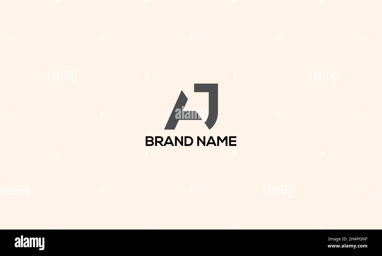 LOGO AJ AVEC EFFET D'ESPACE NÉGATIF POUR L'UTILISATION D'ILLUSTRATIONS Illustration de Vecteur
