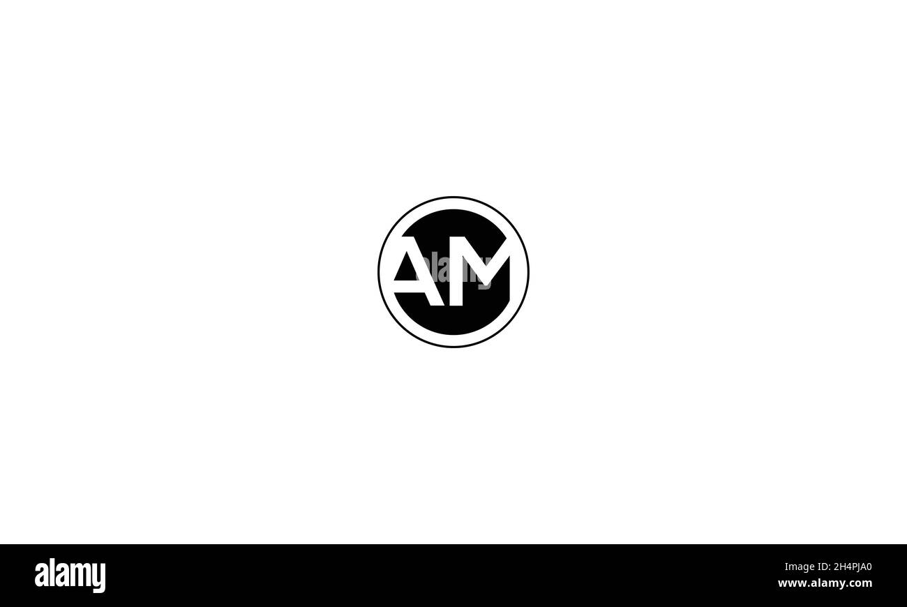 LOGO « LETTRES AM » AVEC EFFET D'ESPACE NÉGATIF POUR UNE UTILISATION SUR ILLUSTRATION Illustration de Vecteur