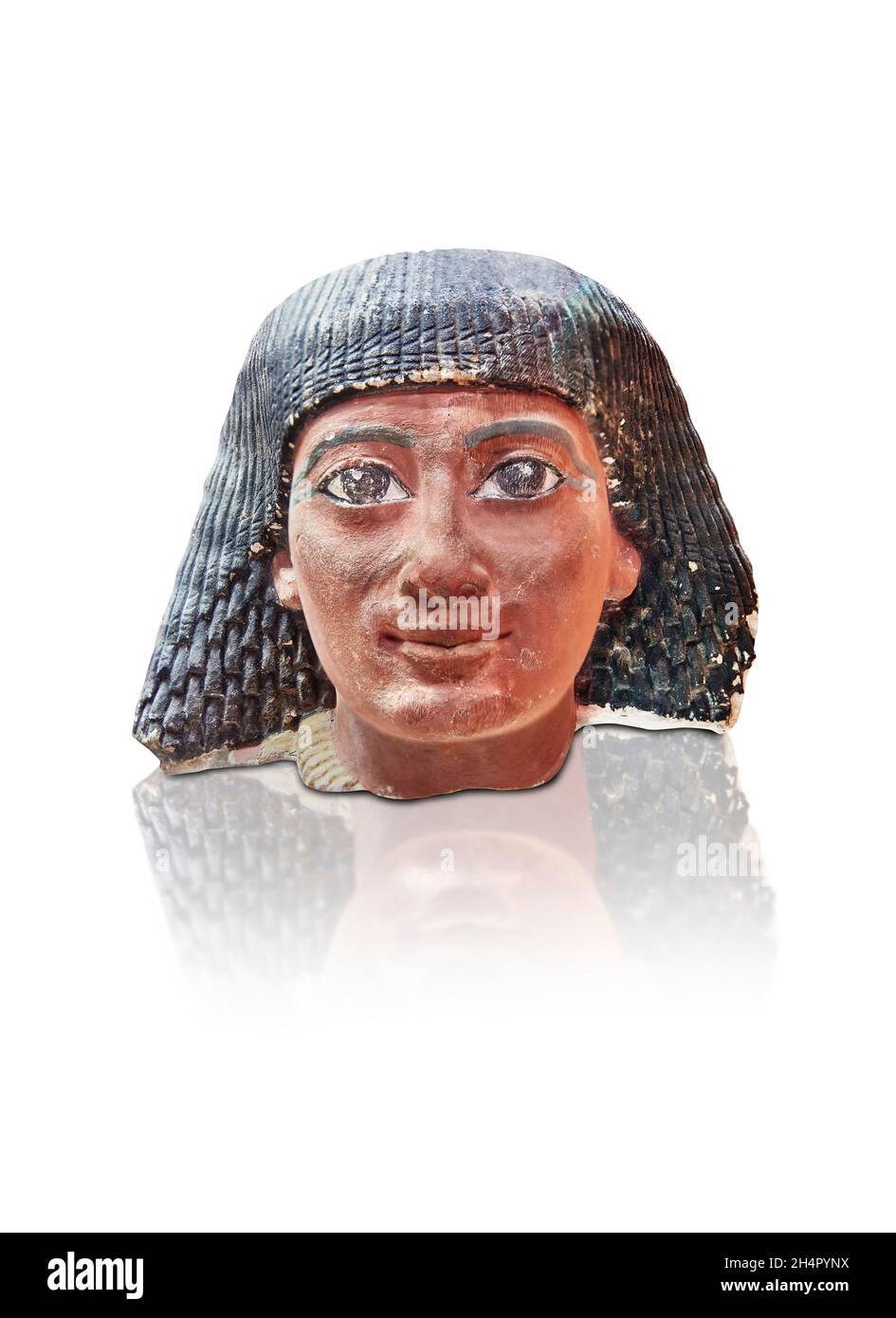 Statue égyptienne fragment de sculpture d'un homme, 1427-1401 av. J.-C., 18e dynastie, Thèbes ouest.Musée du Louvre . Banque D'Images