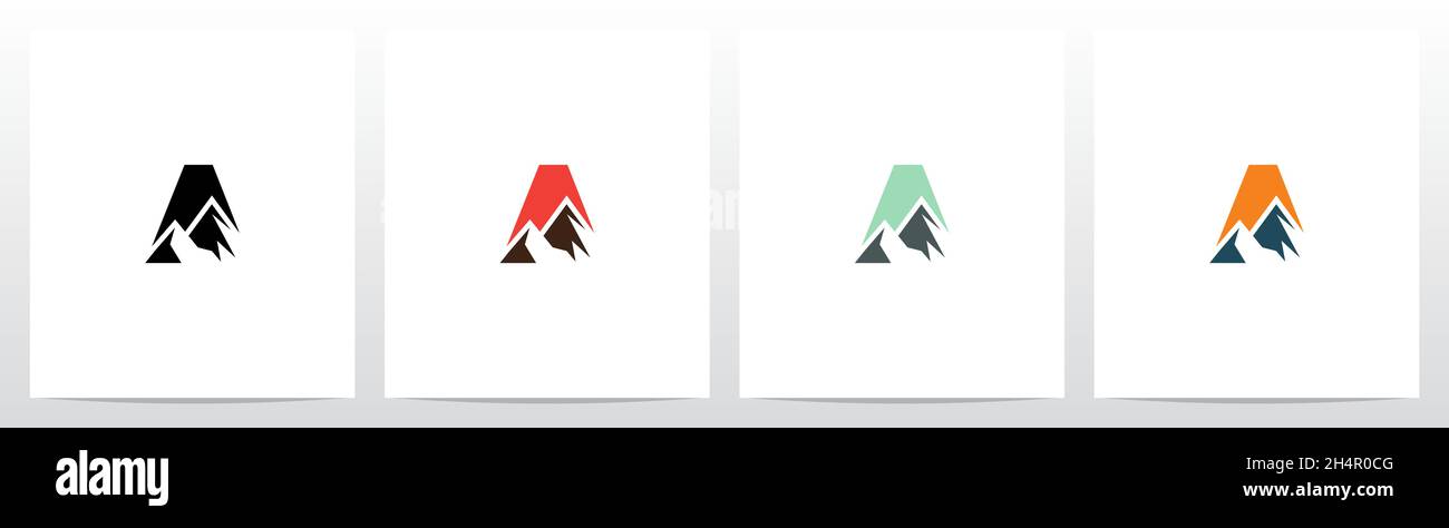 Logo Mountain on Letter Design A Illustration de Vecteur