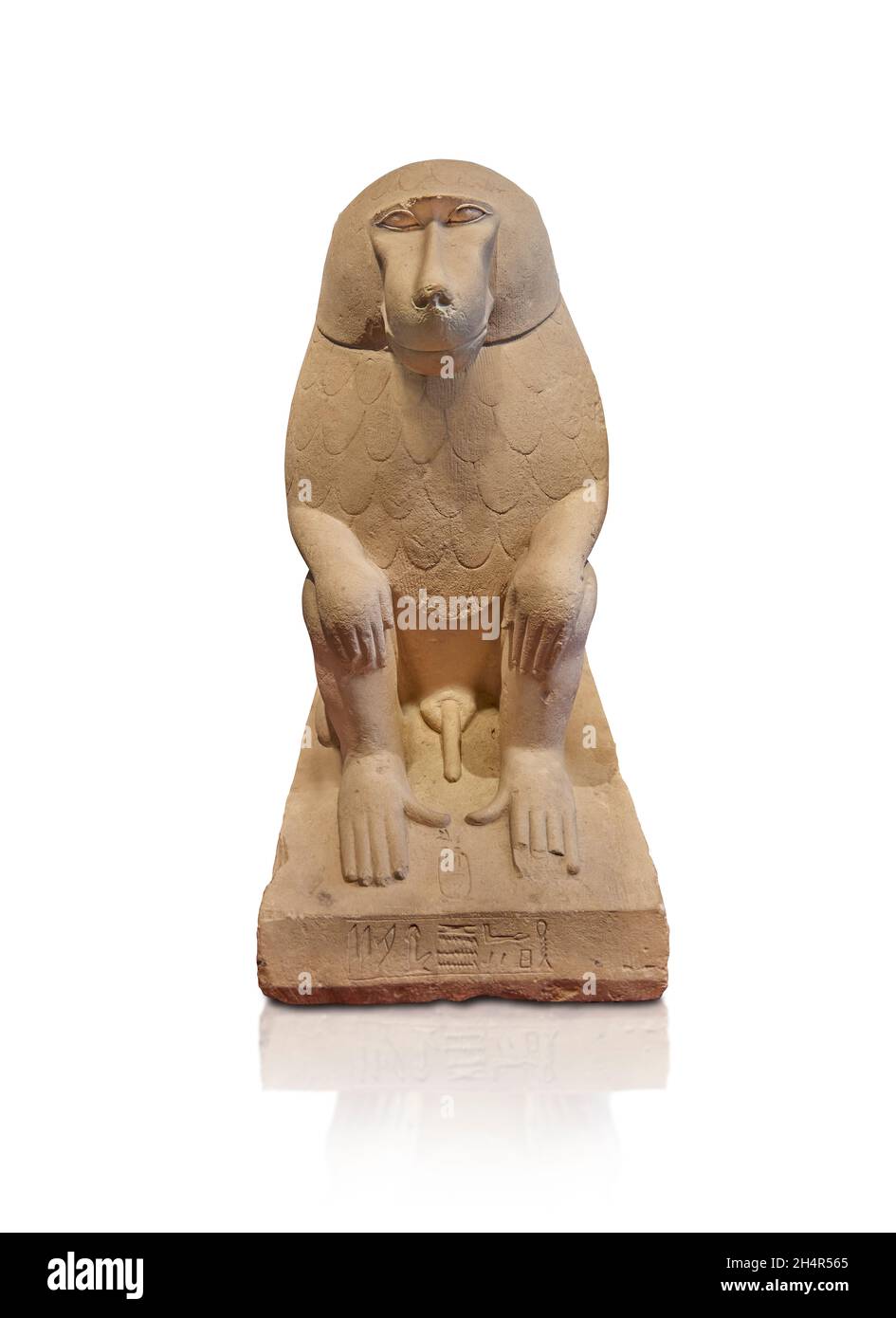Statue égyptienne statue de sculpture statue d'un babouin, Musée du Louvre inv A126.L'inscription lit - le roi de la haute et basse Égypte, snefrou aime Hapy, g Banque D'Images