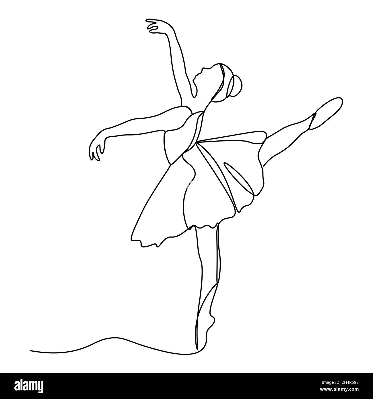 Illustration vectorielle.Danseur de ballet.Danse.Dessin avec une ligne... Illustration de Vecteur
