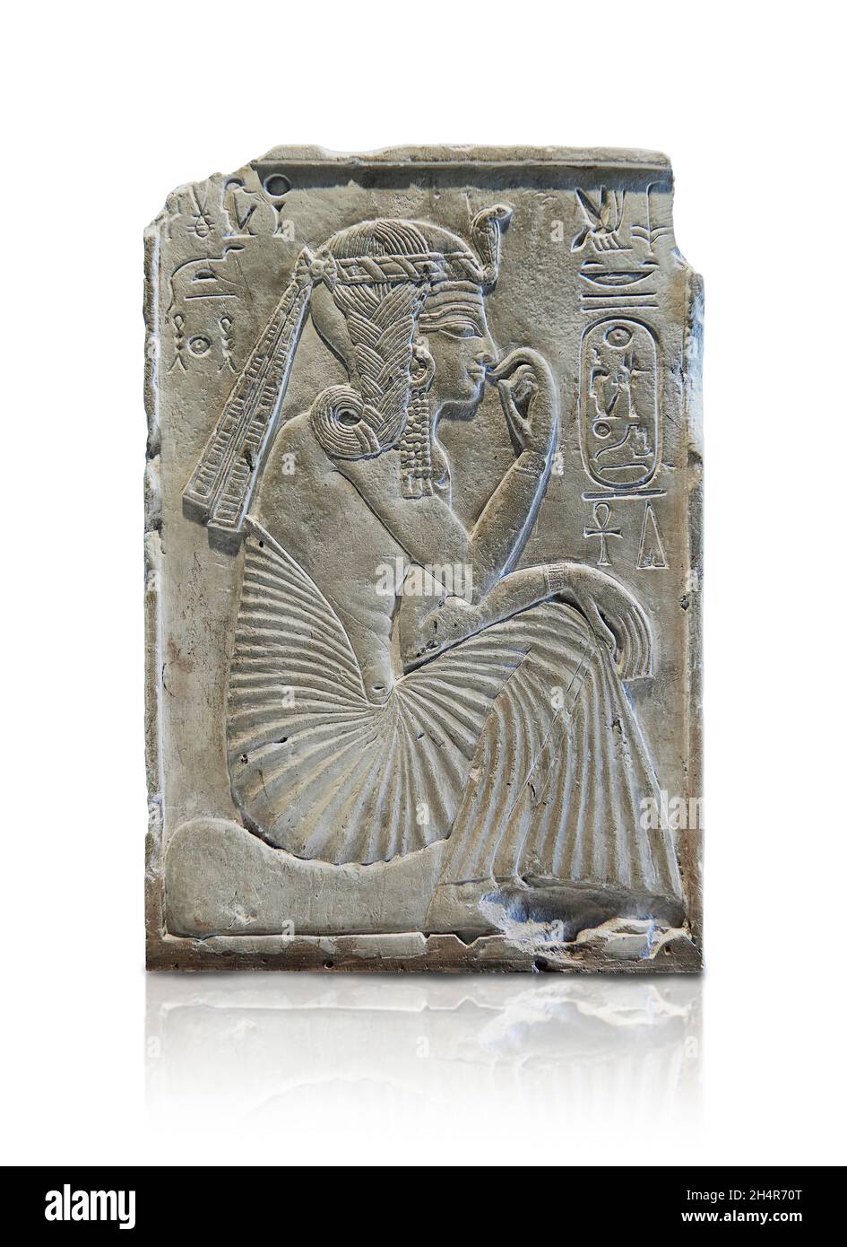 Stèle égyptienne antique représentant le troisième pharaon Ramesses II, 1303–1213 av. J.-C., 19e dynastie, calcaire.Musée du Louvre N522 Banque D'Images