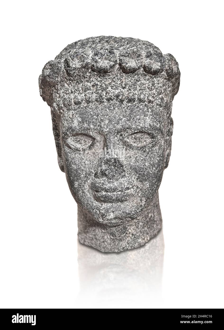 Statue égyptienne ptolemaien sculpture d'un homme, 1er cent BC, granit .Musée du Louvre inv E3435.Le buste aurait été sur une statue avec des draperies fluides Banque D'Images