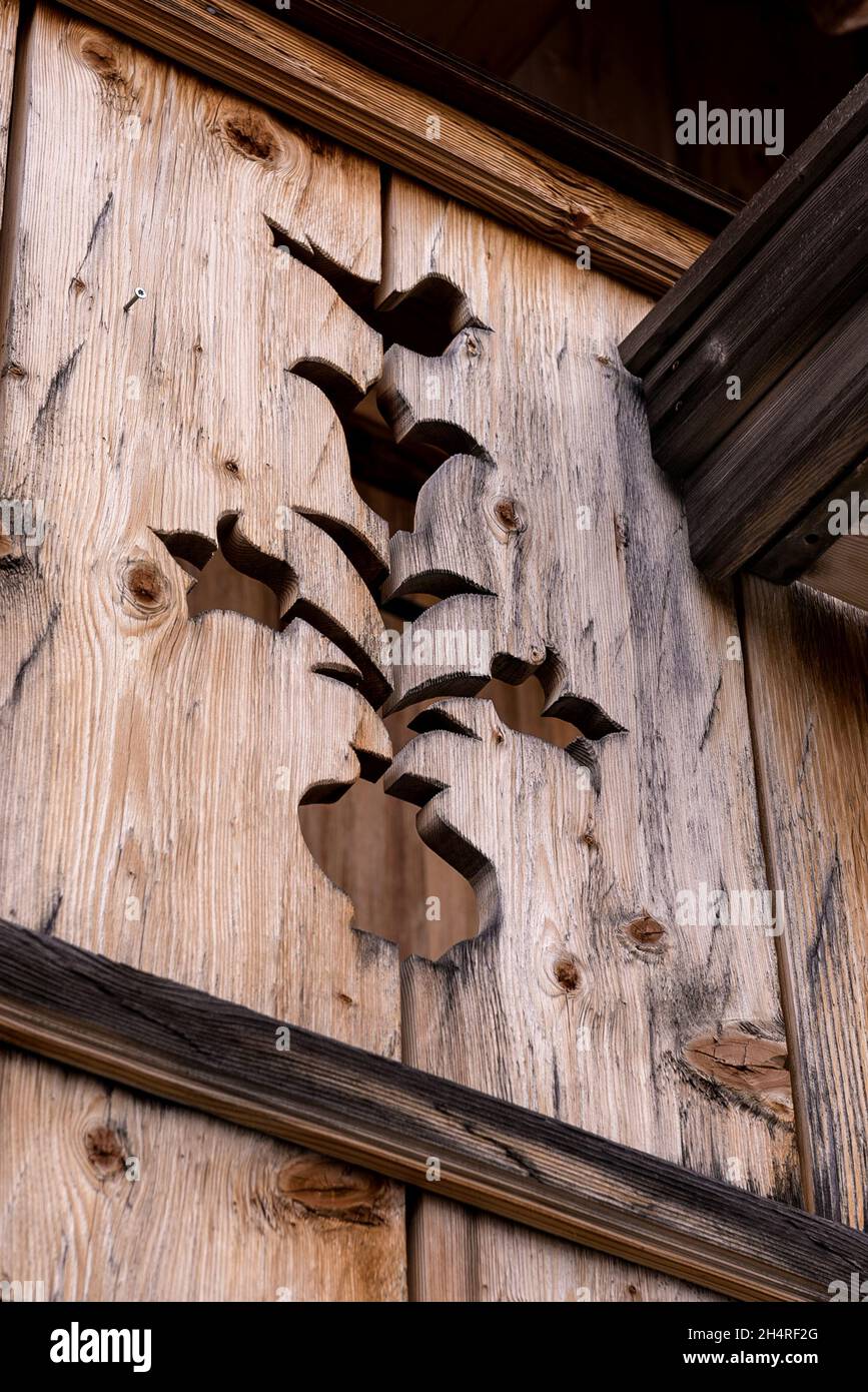 Décorations architecturales traditionnelles près de Leutasch, Tirol, Autriche Banque D'Images