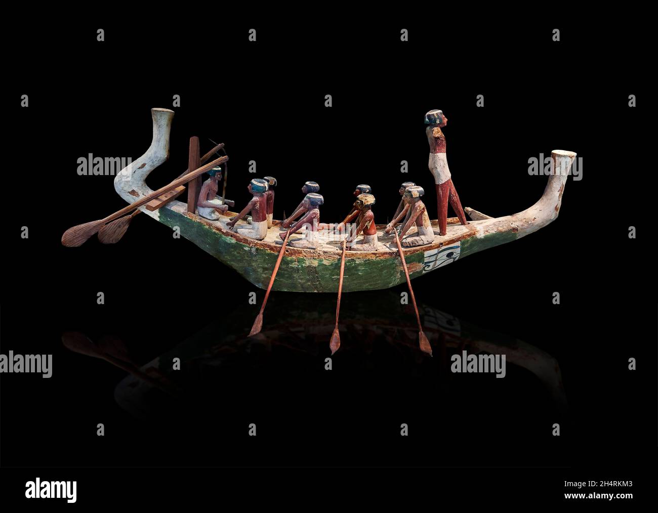 Modèle de bateau en bois égyptien, vers 2000 av. J.-C., Empire moyen.Musée du Louvre E 12027.Comme avec d'autres types de modèles, les peintures murales de tombeau de l'ancien roi Banque D'Images