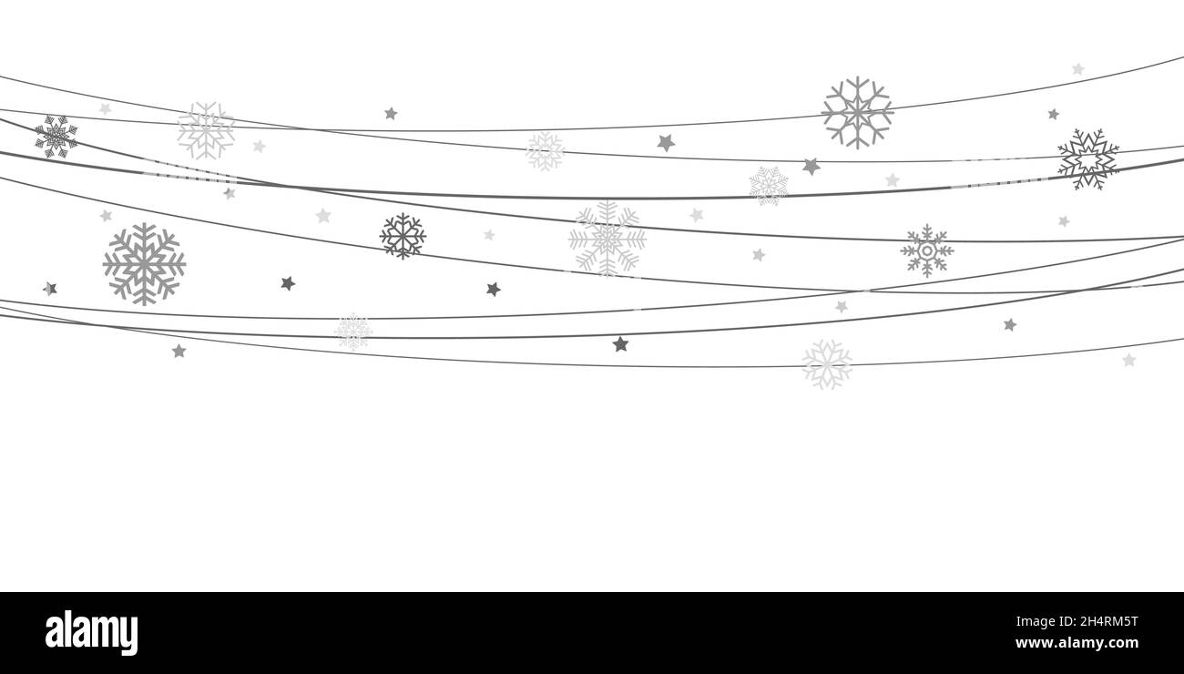 Fichier vectoriel EPS 10 montrant des flocons de neige sur des cordes d'arrière-plan pour noël couleur argent pour les concepts de Noël et de nouvel an Illustration de Vecteur