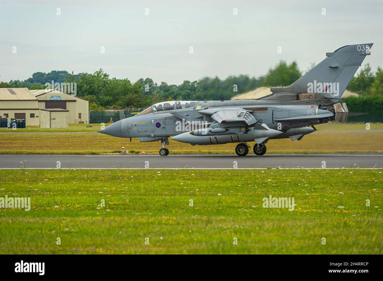 Le jet de la RAF Tornado approche du décollage Banque D'Images