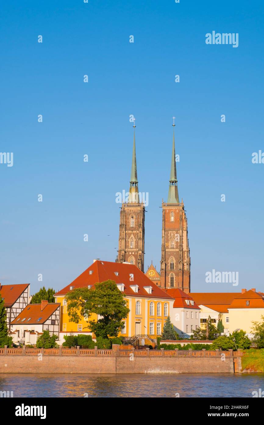 Katedra św Jana Chrzciela, Cathédrale Saint-Jean-Baptiste, Ostrów Tumski, Cathedral Island, Wroclaw, Pologne Banque D'Images