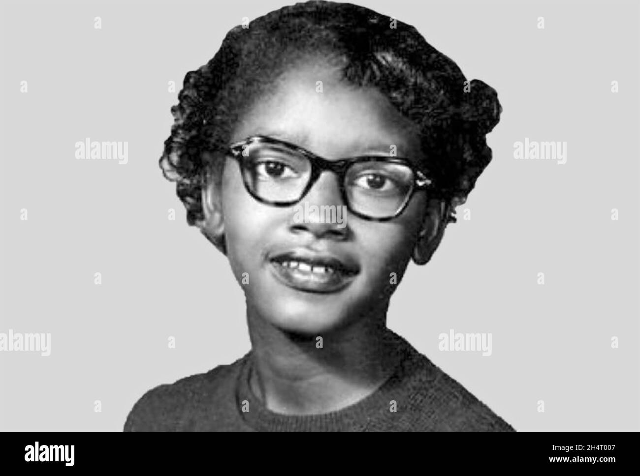 CLAUDETTE COLVIN pionnière dans le domaine des droits civils américains et infirmière à la retraite en 1954 Banque D'Images