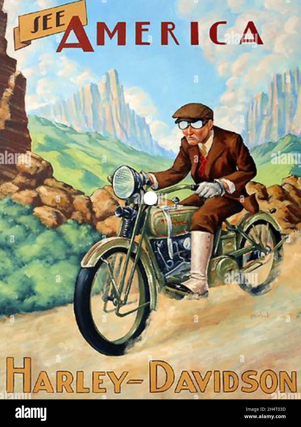 Vintage harley davidson motorcycle Banque de photographies et d’images ...
