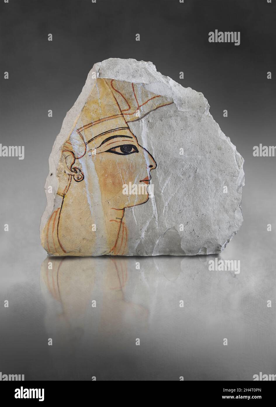 Ancienne fresque murale de mur tombeau égyptien probablement représentant Ramesses VI, 1144-1136 av. J.-C., 20e dynastie, Vallée des rois Thèbes, Musée du Louvre N 498. Banque D'Images