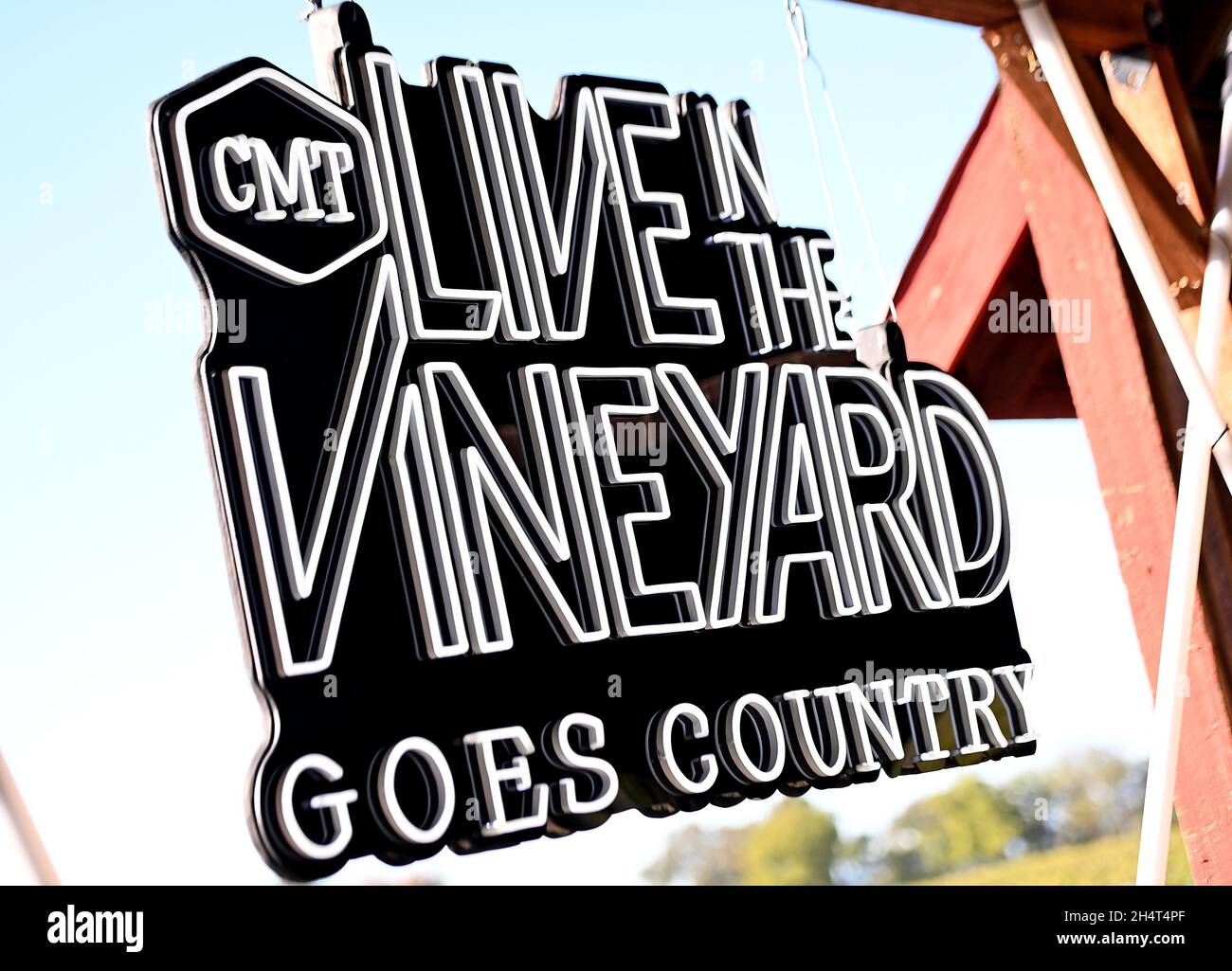 Vue générale de la toile de fond lors du festival de musique « CMT Live in the Vineyard Goes Country », le 3 novembre 2021, dans la vallée de Napa, en Californie.Photo : Casey Flanigan/imageSPACE/MediaPunch Banque D'Images