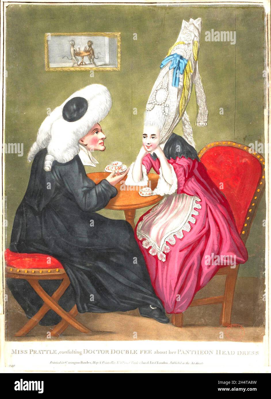 Mlle Pratle Consulting Doctor Double Fee sur sa robe de tête de Panthéon - 1772 Banque D'Images