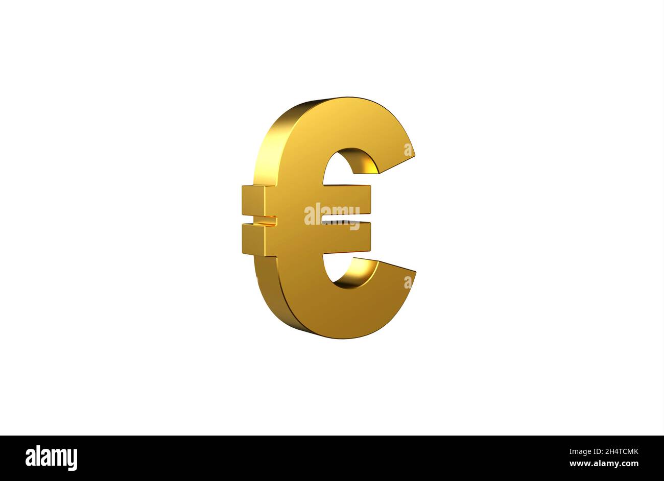Rendu 3d d'un signe Euro sur fond blanc Banque D'Images