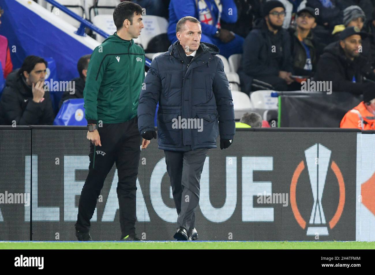 LEICESTER, GBR.4 NOV Brendan Rodgers, directeur de Leicester City pendant le match de l'UEFA Europa League Group C entre Leicester City et le FC Spartak Moscou au King Power Stadium, Leicester, le jeudi 4 novembre 2021.(Credit: Jon Hobley | MI News) Credit: MI News & Sport /Alay Live News Banque D'Images