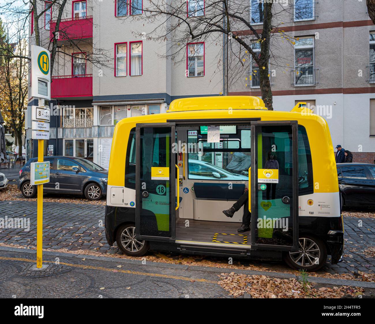 Conduite autonome avec le bus de test du Berliner Verkehrsbetriebe Banque D'Images