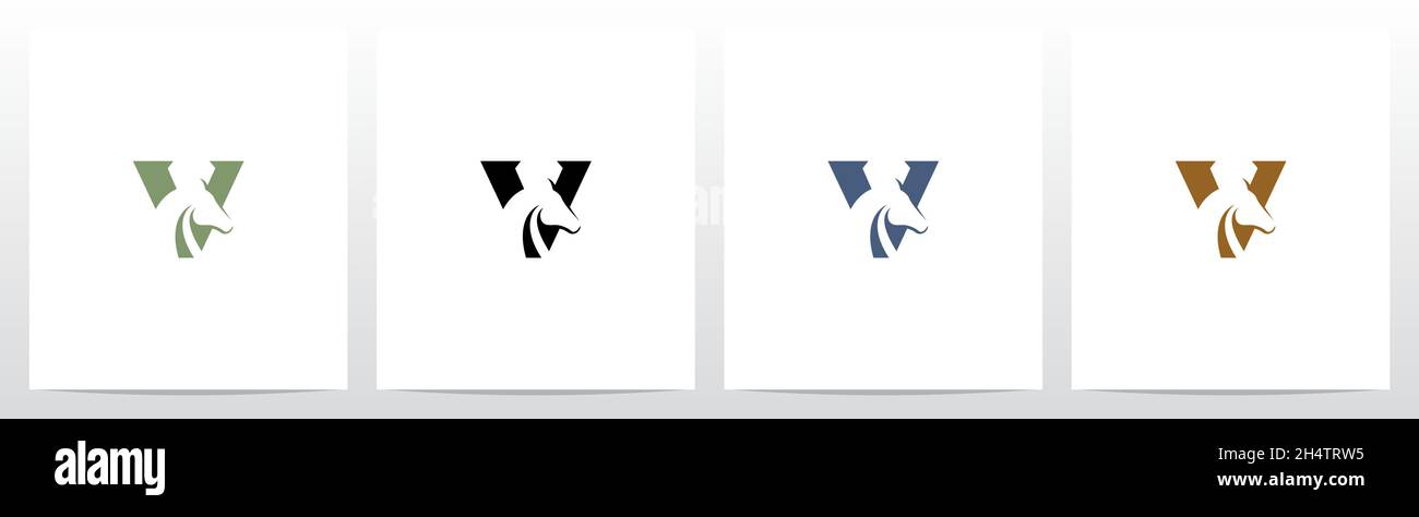 Logo Horse on Letter Design V. Illustration de Vecteur